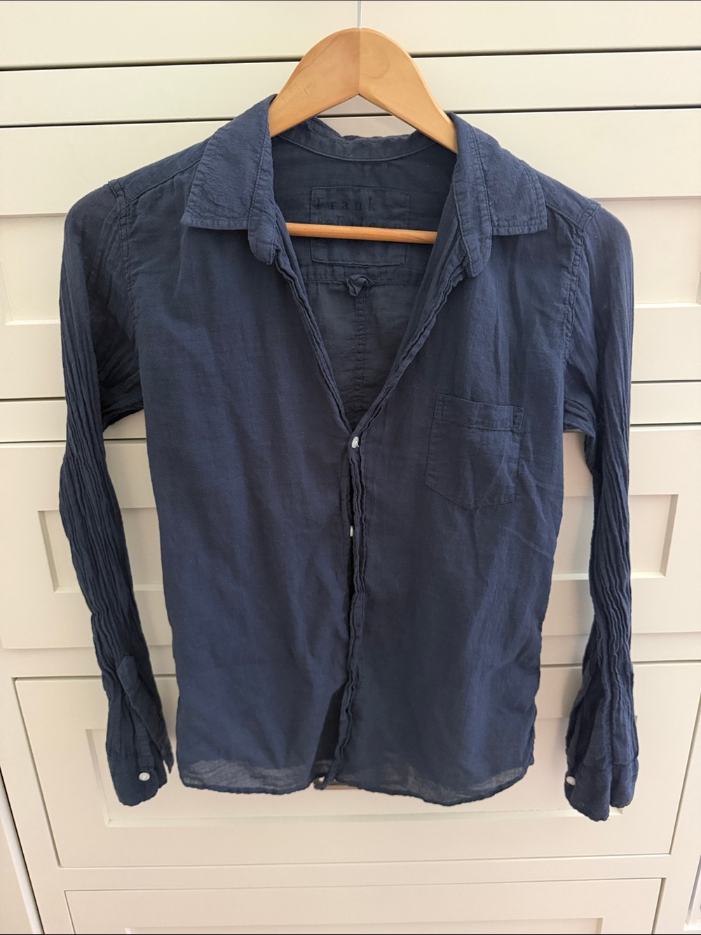 Frank & Eileen Navy Voile Button-Up Shirt